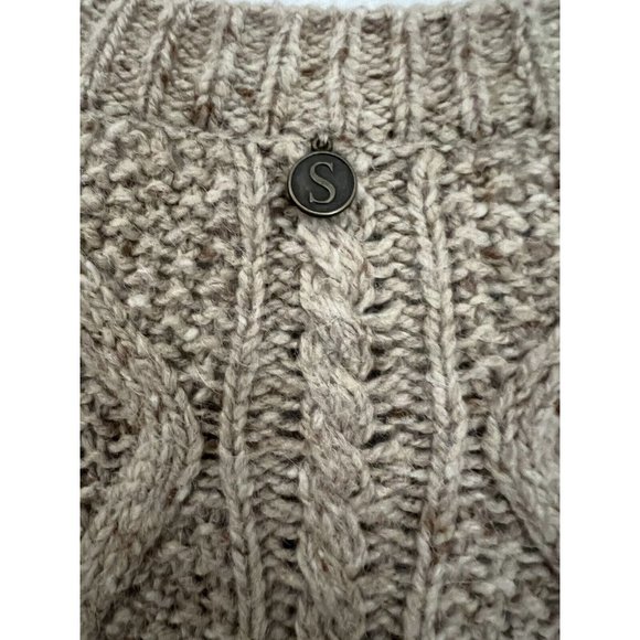 Soft Surroundings Cable Knit Boyfriend Sweater Women’s Sz M Petite Wool Cashmere - Picture 4 of 7